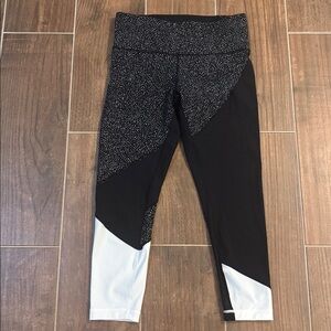 Lululemon Wunder Under Hi-Rise 7/8 Tight Night View Black White Size 12
